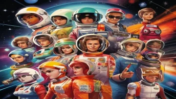 A vibrant and nostalgic collage of iconic Spacetoon characters from the early 2000s with a