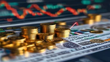 Financial market volatility currency exchange charts with rising dollar trend investors lo