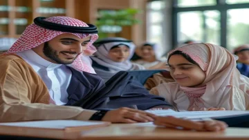 Saudi Ministry of Education calendar students and families relaxing during a break balance