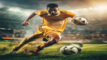 Egyptian football player in action