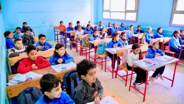 Egyptian high school students taking exams