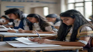 Egyptian students taking exams