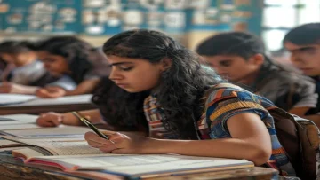 Egyptian students taking exams