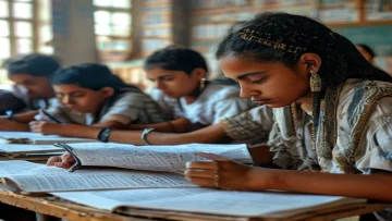 Egyptian students taking exams