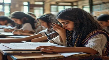 Egyptian students taking exams