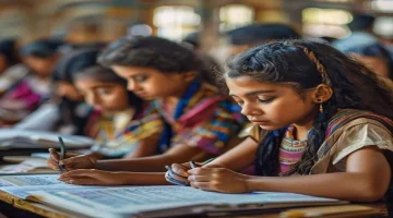 Egyptian students taking exams