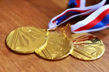 Saudi students winning awards at an international competition