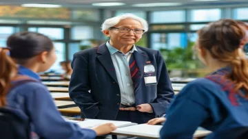 university president visiting engineering students projects